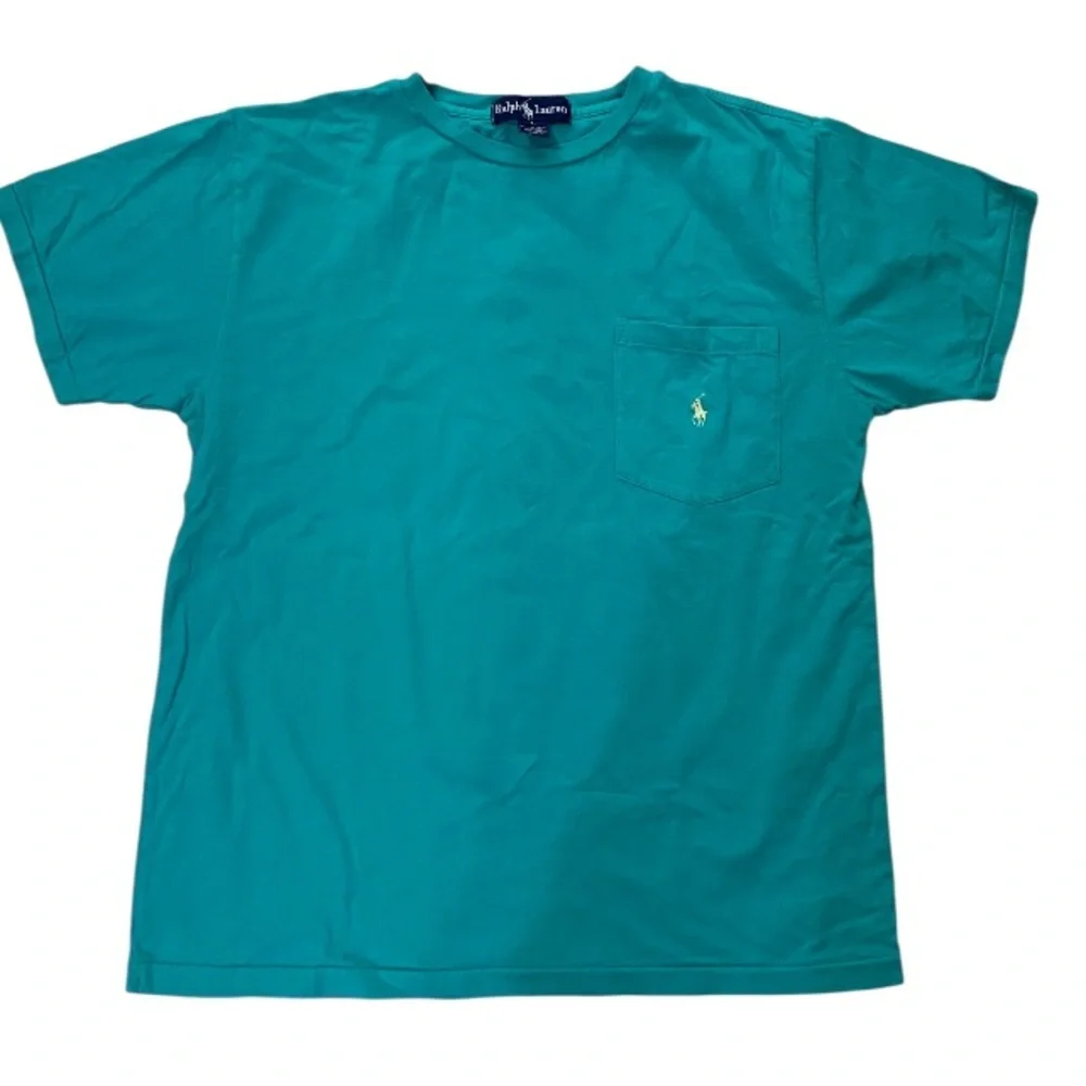 Ralph Lauren  Aqua Short Sleeve Tee with pocket size L, 100% Cotton